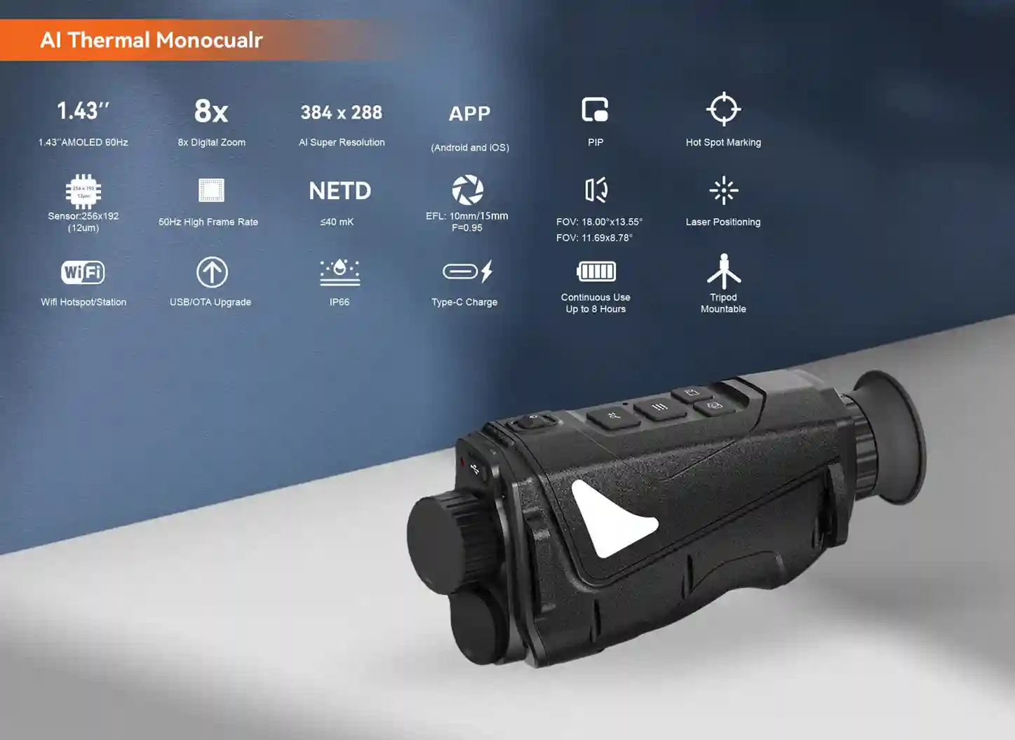 GV-TA15 Revolutionary AI Thermal Monocular: Turnkey OEM Solution for Distributors AI thermal monocular features