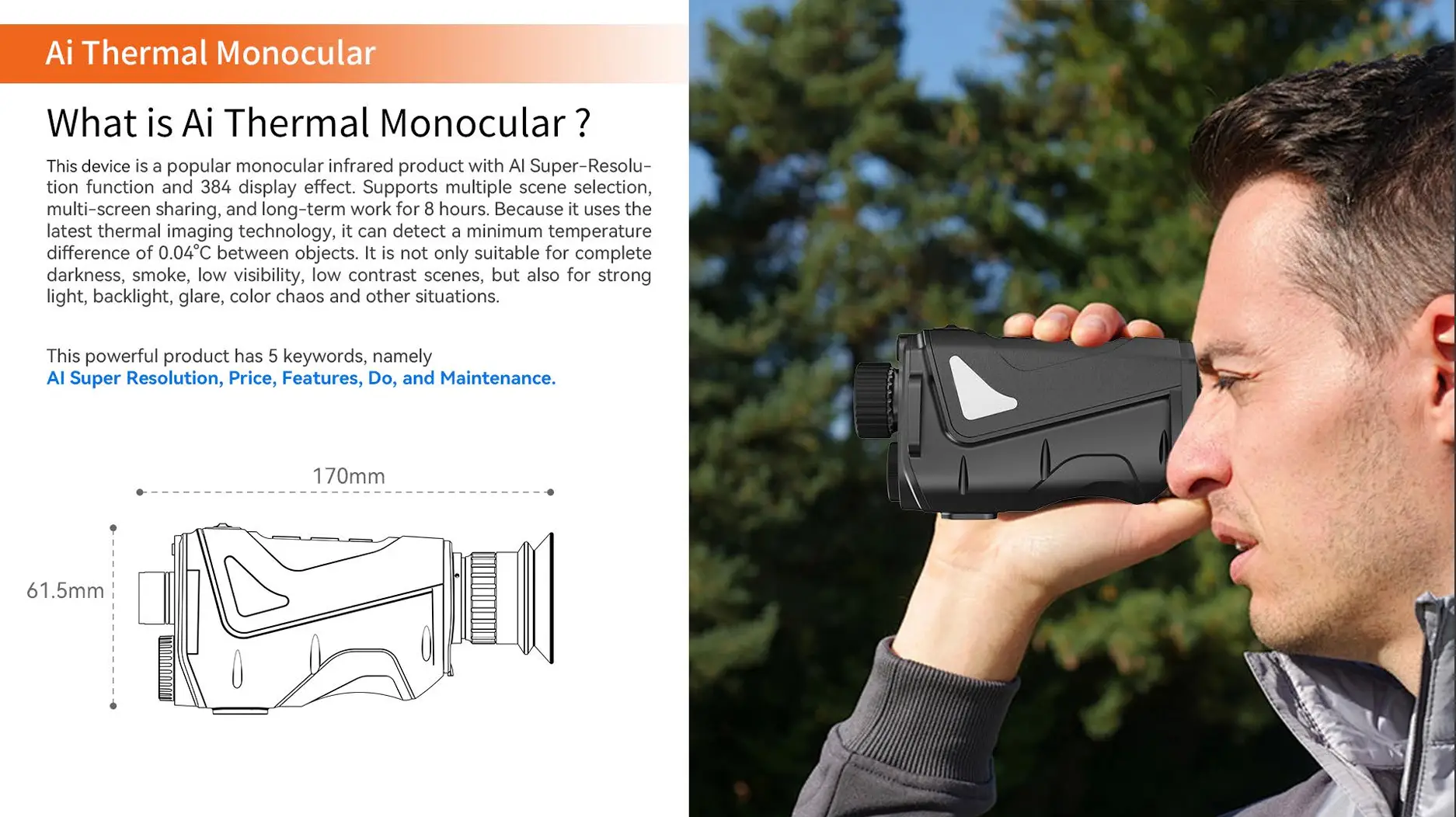 GV-TA15 Revolutionary AI Thermal Monocular: Turnkey OEM Solution for Distributors what's AI thermal monocular