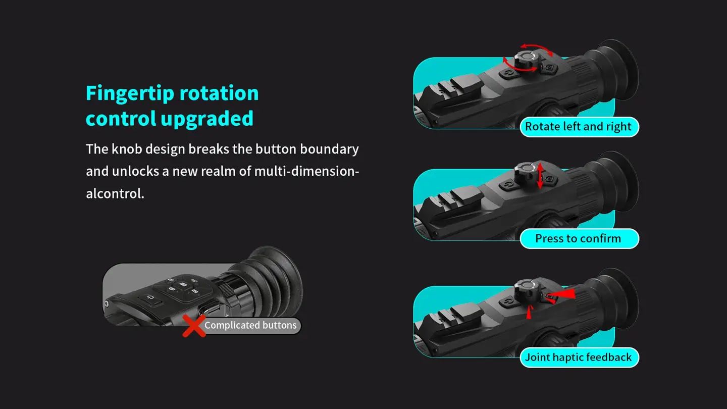 finger rotation control upgraded smart thermal imaging sight