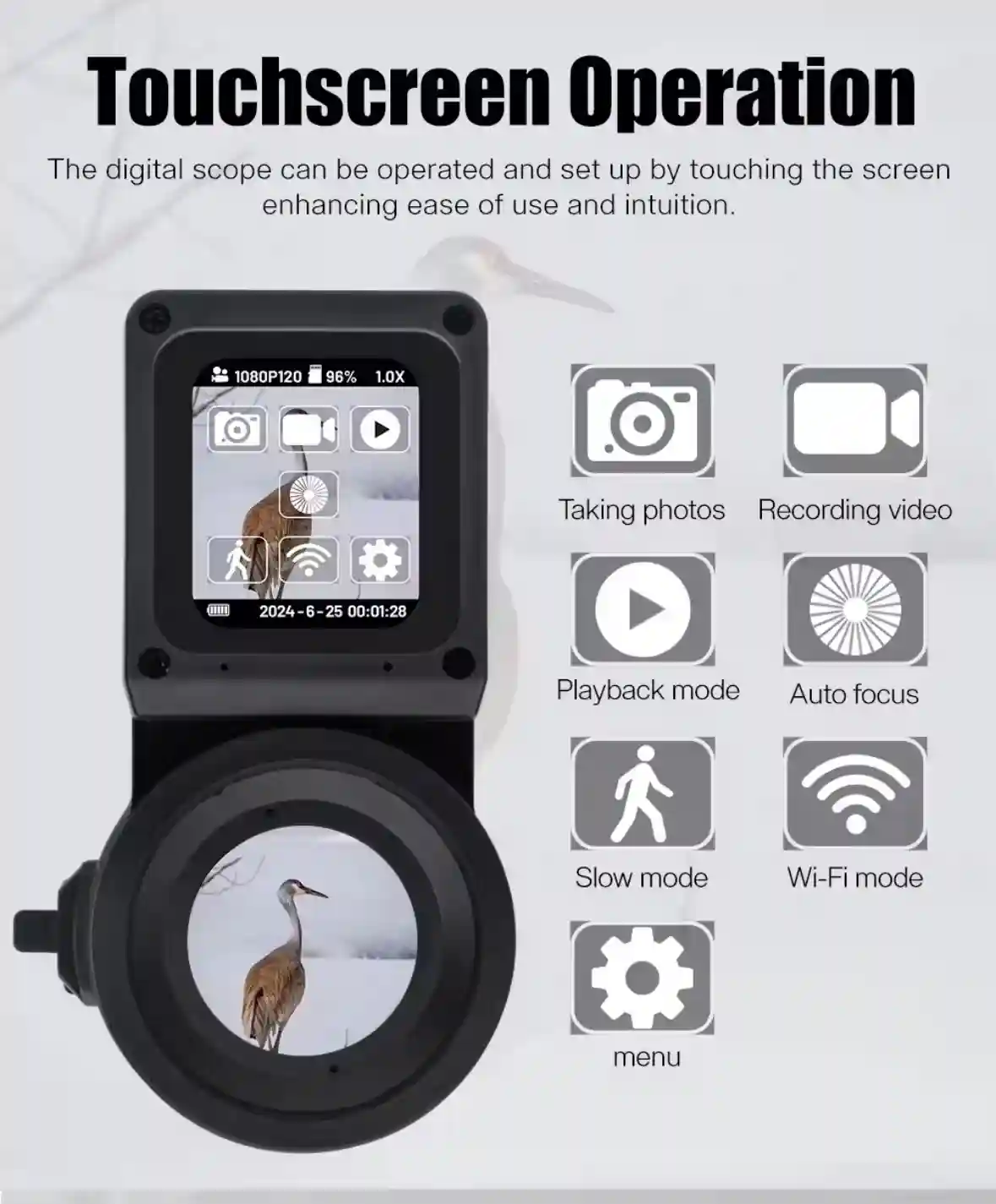 DVC45 Scope Camera | Turnkey OEM Solution for Tactical Brands DVC45 scope camera Touch screen Operation