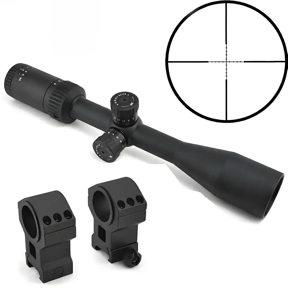 Top down view of Visionking 3x40 matte black tactical rifle scope