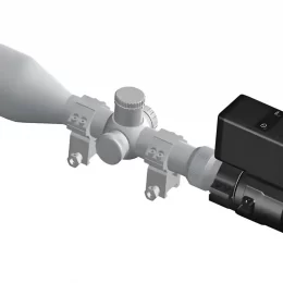Scope action camera securely mounted on a tactical hunting rifle scope